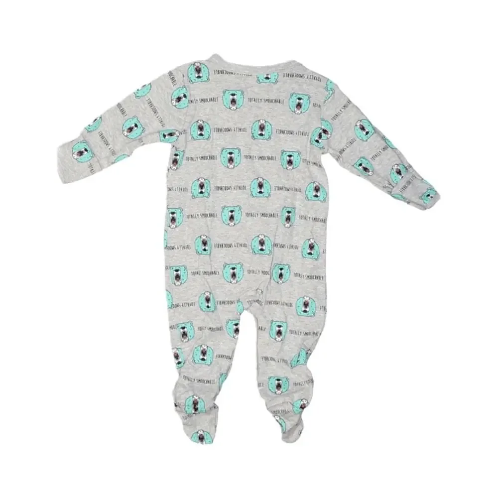 Rosie Pope Totally Smoochable Bear Snap Up Footie Outfit Baby Size 6-9M